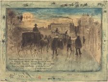 Convoi Funèbre au Boulevard de Clichy (Funeral Procession on the Boulevard de Clichy), 1887. Creator: Felix Hilaire Buhot