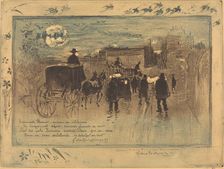 Convoi Funèbre au Boulevard de Clichy (Funeral Procession on the Boulevard de Clichy), 1887. Creator: Felix Hilaire Buhot