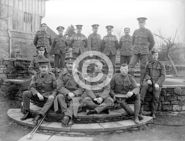 Convalescent soldiers at Great Dixter, Northiam, East Sussex, WWI, 1915. Artist: Nathaniel Lloyd