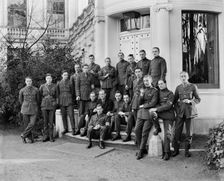Convalescing airmen, Shirley Park, Shirley Road, Shirley, London, December 1917. Artist: H Bedford Lemere