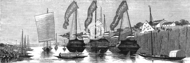 ''Conveyance of the Remains of the Late Marquis Tseng to Hunan, down the River Peiho', 1890. Creator: Unknown.