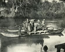 Conveying Motor Transport across the Mbaka River, German East Africa (1919). Creator: Unknown