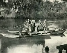 Conveying Motor Transport across the Mbaka River, German East Africa (1919). Creator: Unknown
