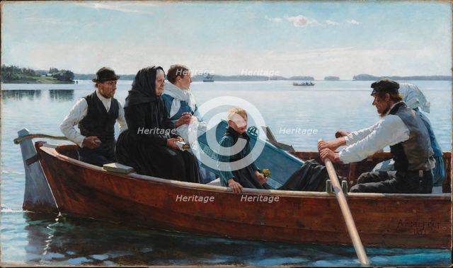 Conveying the Child's Coffin (A Child's Funeral), 1879. Creator: Albert Edelfelt.