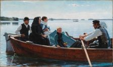 Conveying the Child's Coffin (A Child's Funeral), 1879. Creator: Albert Edelfelt