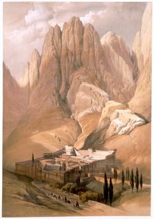 Convent of St Catherine with Mount Horeb, February 19th 1839 (1849). Creator: Louis Haghe