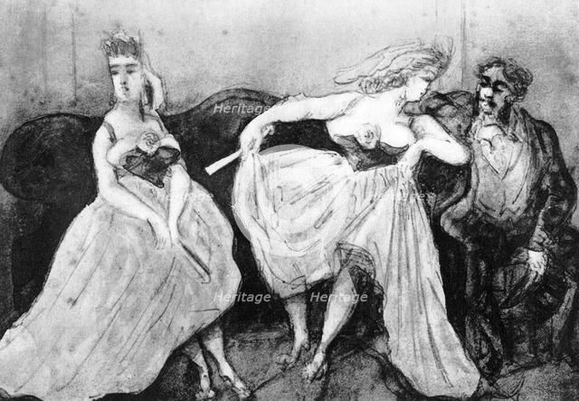 'Conversation', 19th century, (1930).Artist: Constantin Guys