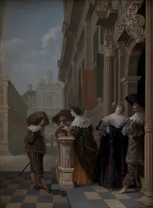Conversation outside a Palace, 1636. Creator: Dirck van Delen