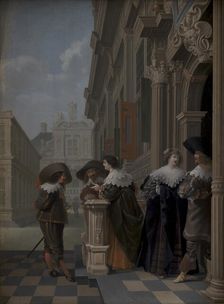 Conversation outside a Palace, 1636. Creator: Dirck van Delen