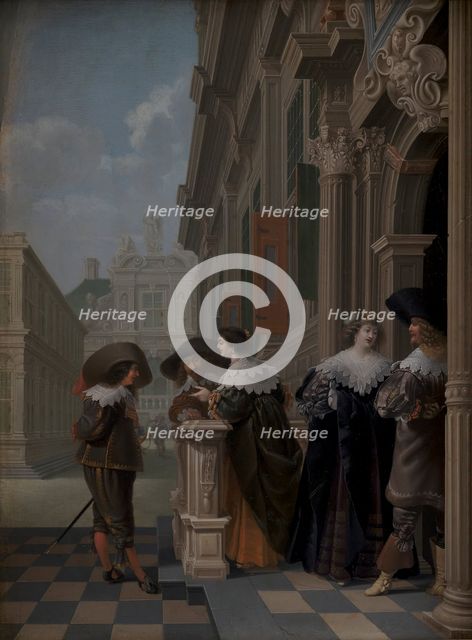 Conversation outside a Palace, 1636. Creator: Dirck van Delen.