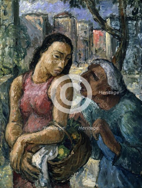 'Conversation on a Street', 20th century.  Creator: Karl Hofer.