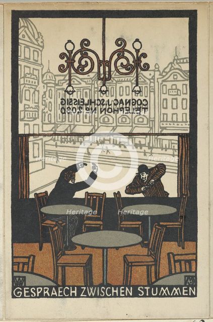 Conversation between Mutes (Gespraech zwischen Stummen), 1907. Creator: Moritz Jung.