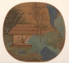 Conversation in a Thatched Hut, late 1200s. Creator: Unknown