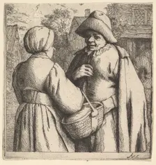 Conversation in the Street, 1610-85. Creator: Adriaen van Ostade