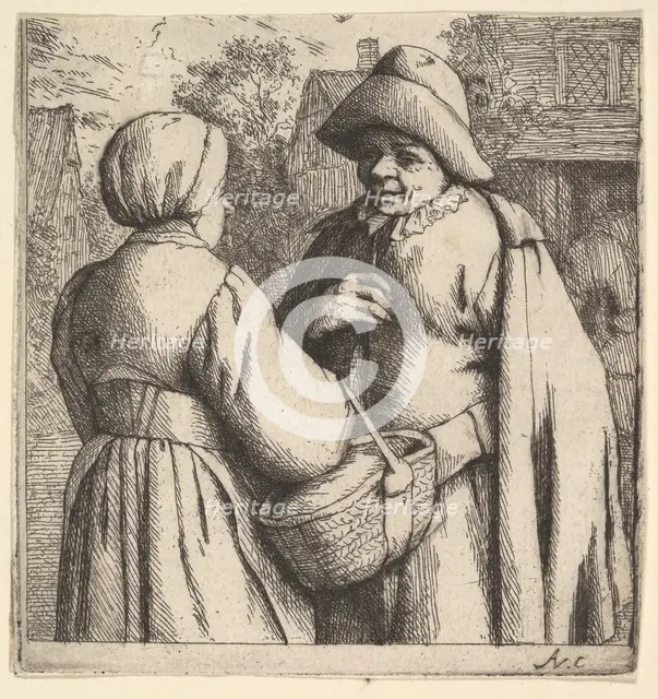 Conversation in the Street, 1610-85. Creator: Adriaen van Ostade.
