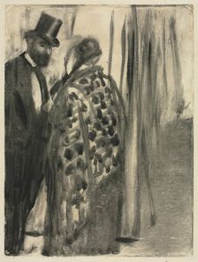 Conversation: Ludovic Halévy and Madame Cardinal (The Conversation)…, c.1880-1883. Creator: Edgar Degas (French, 1834-1917)