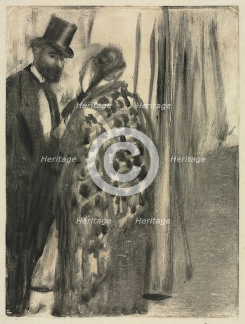 Conversation: Ludovic Halévy and Madame Cardinal (The Conversation)…, c.1880-1883. Creator: Edgar Degas (French, 1834-1917).