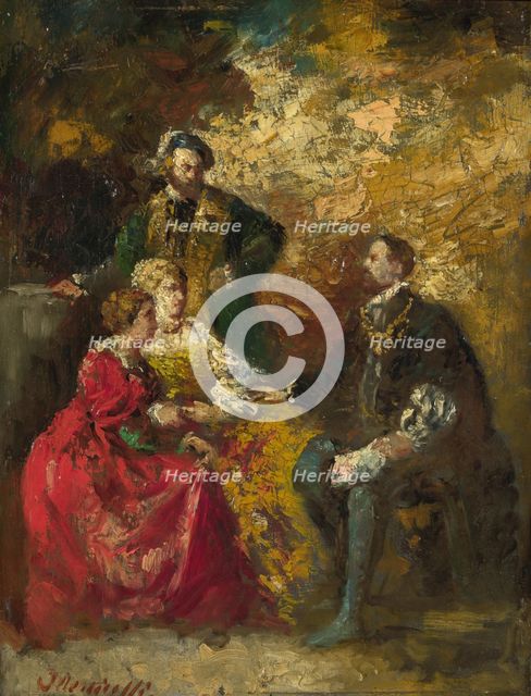 Conversation Piece, c. 1880. Artist: Monticelli, Adolphe-Thomas-Joseph (1824-1886)