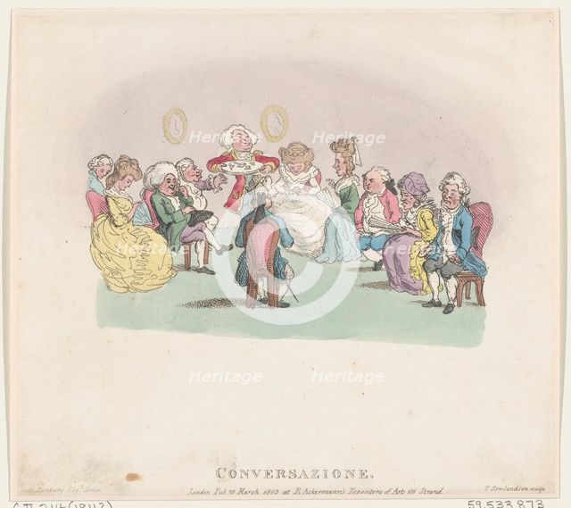 Conversazione, March 20, 1803., March 20, 1803. Creator: Thomas Rowlandson.