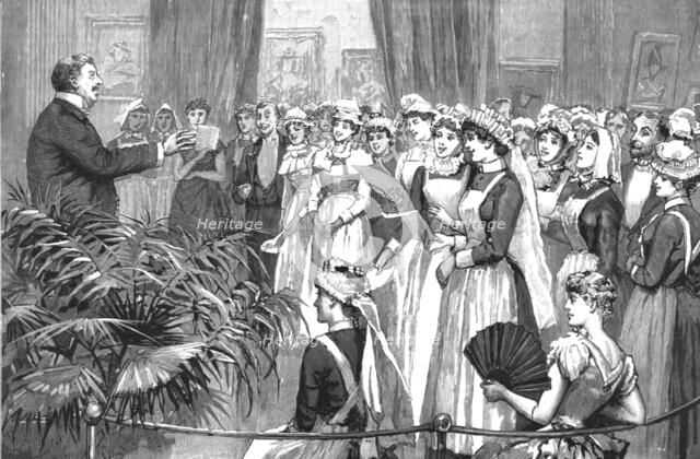''Conversazione of the British Nurses Association at the Grosvenor Gallery, Bond Street; Mr. Corney  Creator: Unknown.