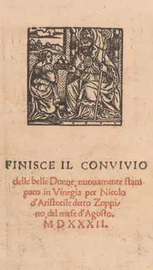 Convivio delle Belle Donne, page 22 (verso), August 1532., August 1532. Creator: Matteo da Treviso