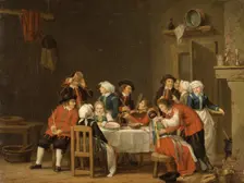 Convivial Scene in a Peasant's Cottage, c18th century. Creator: Per Hillestrom
