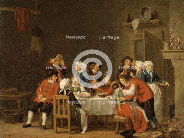 Convivial Scene in a Peasant's Cottage, c18th century. Creator: Per Hillestrom.
