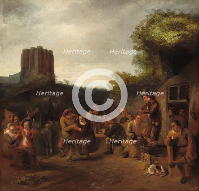 Conviviality Near the Inn, early 1650s. Creator: Constantijn van Renesse.
