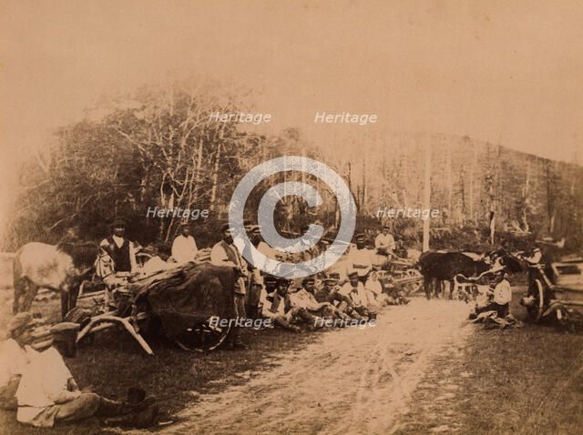 Convicts on the Berezovy Ridge. A Rest Break during the Transportation of Goods to..., 1880-1899. Creator: Innokenty Ignatievich Pavlovsky.