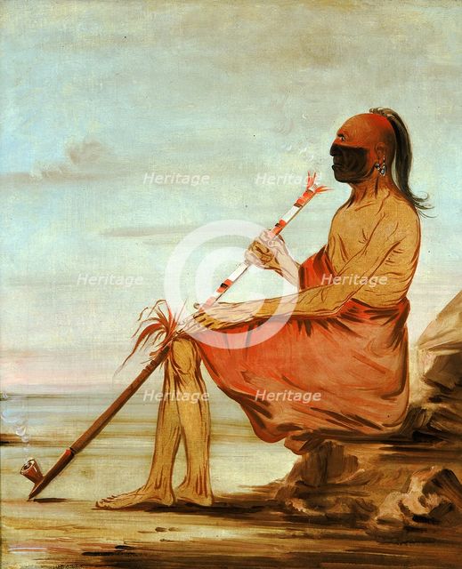 Coo-coo-coo, The Owl, an Aged Chief, 1836. Creator: George Catlin.
