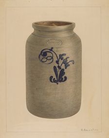 Cookie Jar with Cover, c. 1938. Creator: Nicholas Amantea