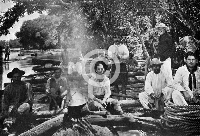 Cooking on a raft, Paraguay, 1911. Artist: Unknown