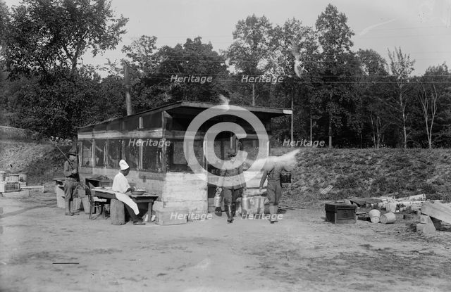 Cooking post on aqueduct, between c1915 and c1920. Creator: Bain News Service.