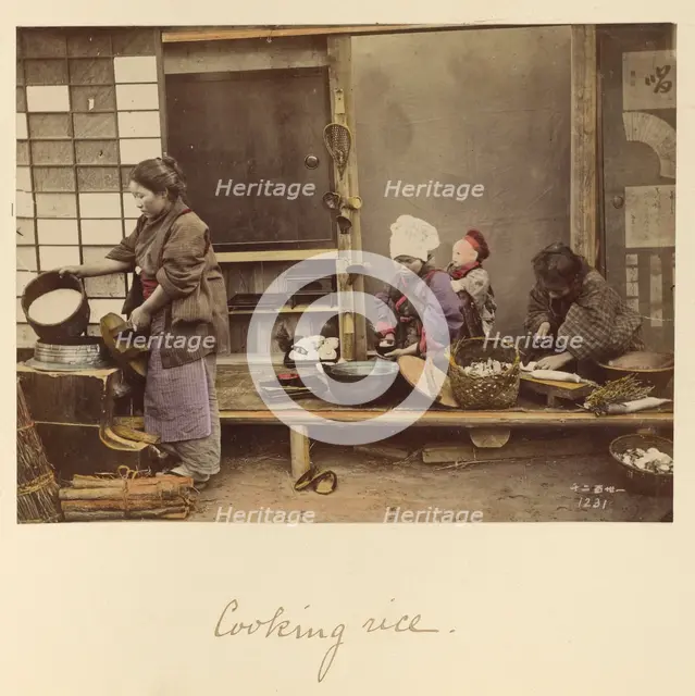 Cooking rice, about 1873-1883. Creator: Shinichi Suzuki I.