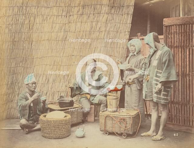 Coolies Wayside Refreshments, 1870s-1890s. Creator: Kusakabe Kimbei.