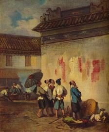 Coolies Reading a Proclamation, Macao c1840. Artist: George Chinnery