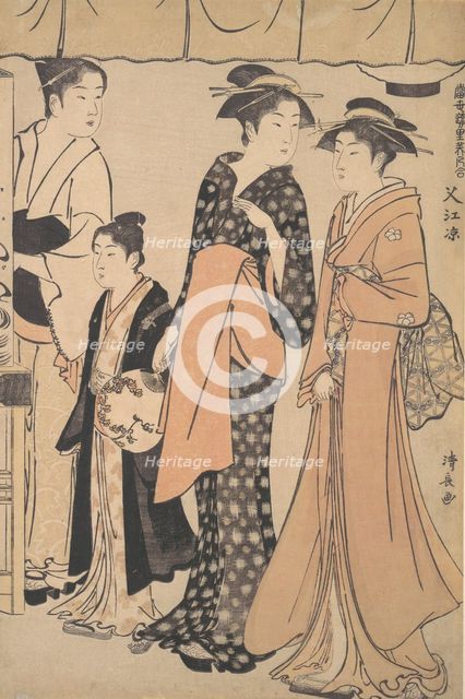 Cooling Off at Nakazu, 1782. Creator: Torii Kiyonaga.