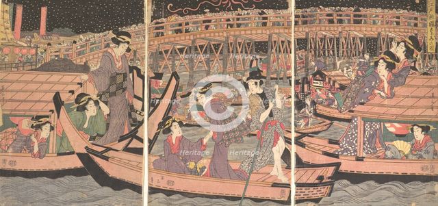 Cooling Off at Ryogoku in Edo, early-mid 19th century Creator: Kikugawa Eizan.