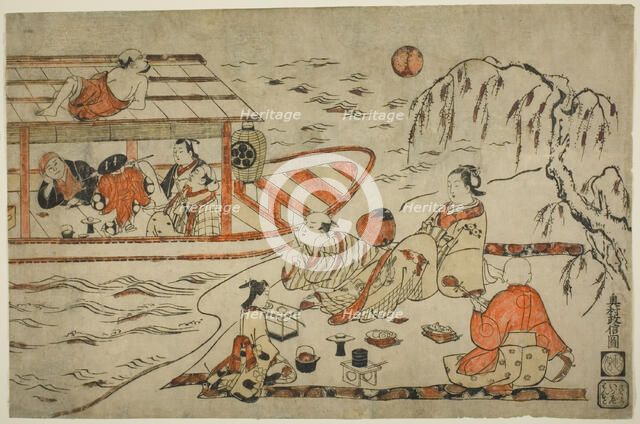 Cooling Off on a Summer Evening, c. 1715. Creator: Okumura Masanobu.