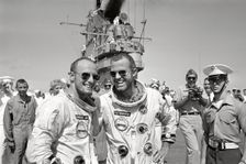 Cooper and Conrad on deck, 1965. Creator: NASA