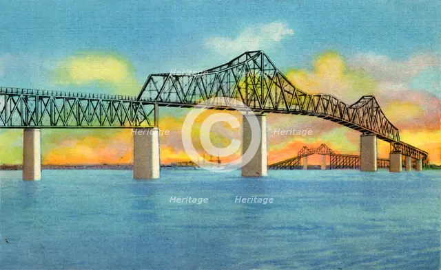 'Cooper River Bridge, Charleston, S.C.', 1942. Creator: Unknown.