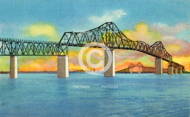 'Cooper River Bridge, Charleston, S.C.', 1942. Creator: Unknown.