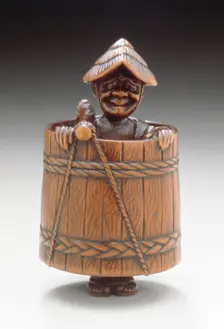 Cooper with Tub, early 19th century. Creator: Unknown