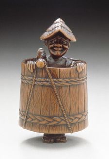 Cooper with Tub, early 19th century. Creator: Unknown