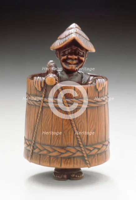 Cooper with Tub, early 19th century. Creator: Unknown.