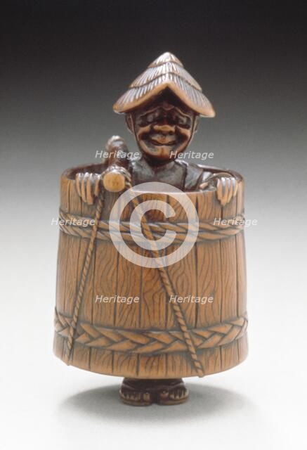 Cooper with Tub, early 19th century. Creator: Unknown.