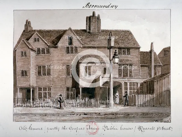 Coopers' Arms inn, Tanner Street, Bermondsey, London, 1828. Artist: John Chessell Buckler