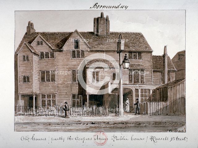 Coopers' Arms inn, Tanner Street, Bermondsey, London, 1828. Artist: John Chessell Buckler