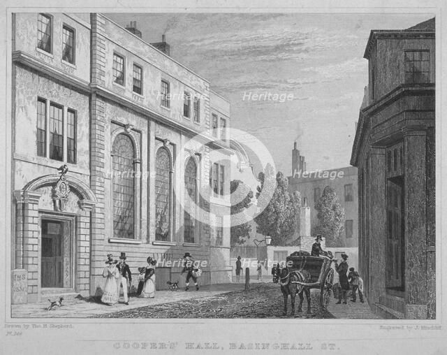 Coopers' Hall, City of London, 1831. Artist: J Hinchcliff