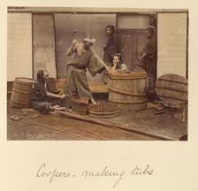 Coopers - Making Tubs, about 1873-1883. Creator: Shinichi Suzuki I